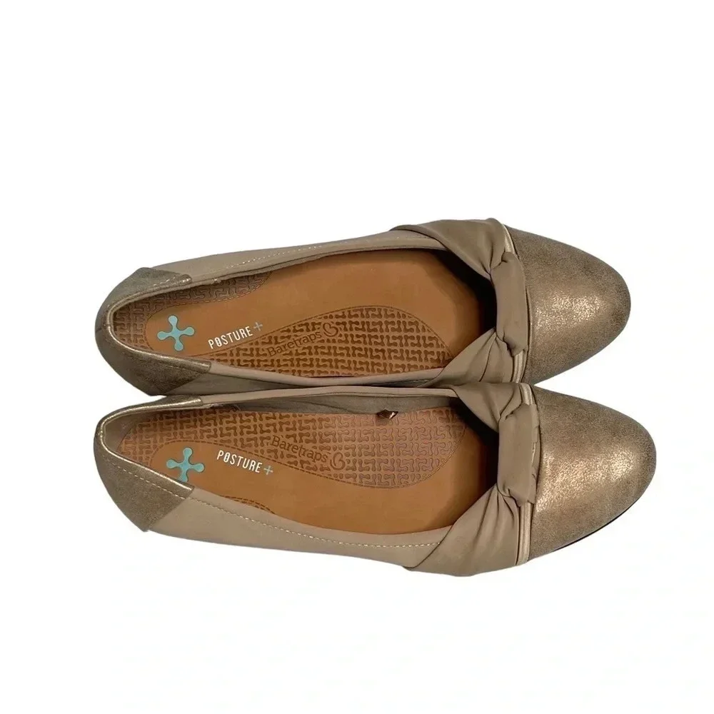 NWOB BareTraps Hidden Heel Mitsy Flats Slip On Flats Posture Beige